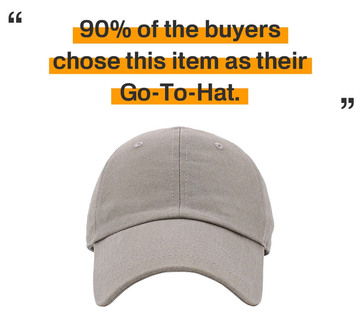 Light Gray Low Profile Baseball Caps Front View